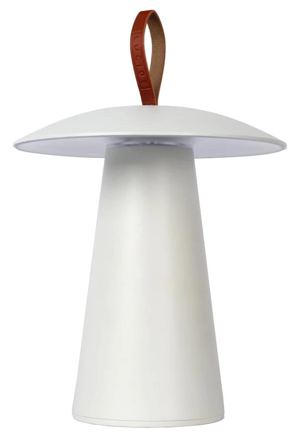 Lucide LA DONNA - wiederaufladbare Tischlampe Außen - Akku/Batterie - Ø 19,7 cm - LED Dim. - 1x2W 2700K - IP54 - 3 StepDim - Weiß - AUSgeschaltet